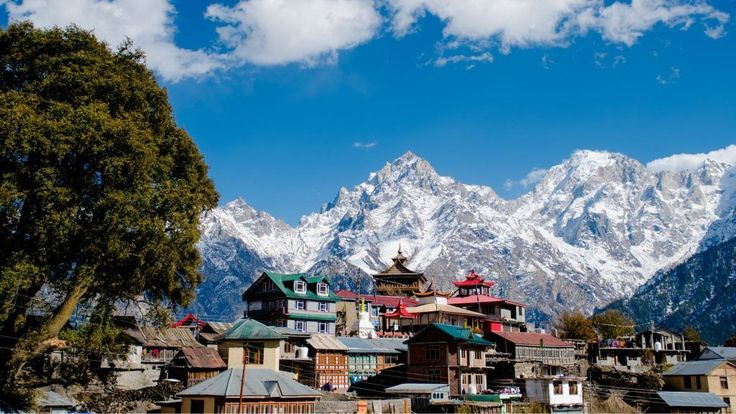 Snow-covered mountains and valleys in Himachal Pradesh